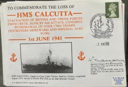 WW2 Royal Navy Navigator Walter Malzahn only survivor of the JU 88 that Sank HMS Calcutta signed