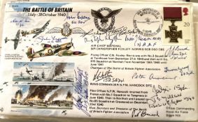 WW2 50th ann Battle of Britain JS/50/40/6 FDC signed by 14. Autographed by Alan W Gear 32 sqn,