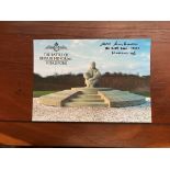 Battle of Britain Memorial Postcard signed Sgt E W Seabourne 238 sqn 1940 Hurricane WW2 BoB Postcard