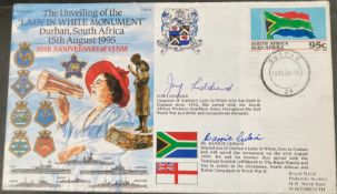 WW2 Royal Navy Joy Liddiard and Barrie Gibson signed RNSC(6)15 50th ann VJ Day The Unveiling of