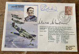 RAFM HA14 Air Vice Marshall Johnnie Johnson CBE DFC cover signed by AVM Johnnie Johnston + 1 PM