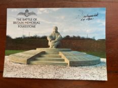 Battle of Britain Memorial Postcard signed Sgt G Swanick 54 sqn 1940 WW2 BoB Postcard Capel Le