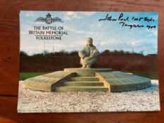 Battle of Britain Memorial Postcard signed sqn ldr John A Peel 145 sqn 1940 WW2 BoB Postcard Capel