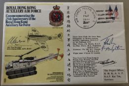 RAF Air Vice Marshall GC Cairns CBE signed comm the 25th ann of the Royal Hong Kong Auxiliary Air
