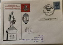 RAF Lt Col R Altos signed Commander Junior Infantrymen's Battalion Shorncliffe FDC 31 Jul 1974. Good