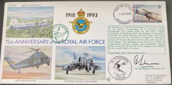 RAF WW2 Grp Capt F.B. Sheen signed RAF(75)26 75th ann of the RAF 72 sqn 1 Apr 1993 RAF FDC. Good