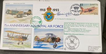 RAF WW2 Air Vice-Marshall W.J. Herrington signed RAF(75)12 75th ann of the RAF 100 sqn 1 Apr 1993