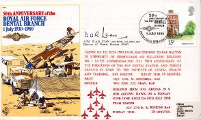 AVM D.A.R. Lean OBE signed FDC 50th Anniversary of RAF Dental Branch 01 Jul 1980 reflown 20 Jul