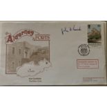 RAF Dr JF Mark owner of Fort Corblets Main Gate signed Alderney Forts FDC 23 Sept 1986. Good