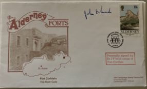 RAF Dr JF Mark owner of Fort Corblets Main Gate signed Alderney Forts FDC 23 Sept 1986. Good
