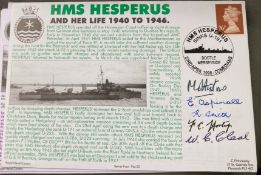Royal Navy Capt. The Lord Mottistone, E. Aspinall, R. Smith, F Horton and W Cleall signed HMS