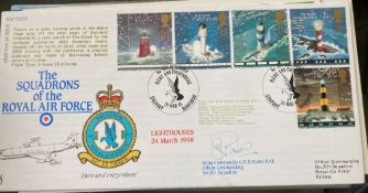 RAF FDC55 Wg Cdr G.R.R. Porter signed 201 Sqn - The Squadrons of the RAF - Lighthouse 24 Mar 1998