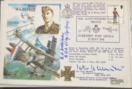 WW2 Battle of Britain ACM Sir Peter le Cheminant GBE and B.H. Drobinski 65 sqn signed 60th ann of