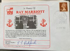 Royal Navy Lynn Radford (daughter) signed In Memory of Ray Marriott Founder of the RNCC Group FDC.