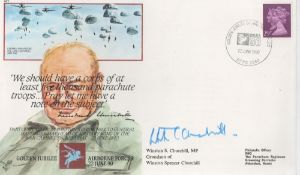 Winston S Churchill MP (Grandson) Signed Golden Jubilee Airborne Forces 22nd June 90 FDC. British