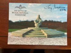 Battle of Britain Memorial Postcard signed Tony Iveson 616 sqn 1940 WW2 BoB Postcard Capel Le Ferne.