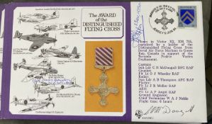 WW2 RAF Sqn Ldr Lewis Brandon, L McDougall, A.H. Piper, J.A. Haden and Herbert E Tappin signed