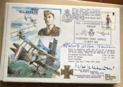 WW2 Battle of Britain pilot Sqn Ldr K Lusty 25 sqn signed Mjr W Barker VC flown historic aviators