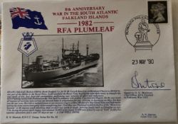 Royal Navy C/O G G Mortimore signed 8th ann war in the South Atlantic Falkland Islands 1982 RFA