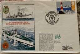 Royal Navy Commander PF Cole DSC HMS Shikari signed 50th ann of the Royal Jubilee Shoot 17 July 1935