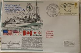 Royal Navy WW1 FW Sam Langford HMS Burnham signed RNSC(5)13 70th ann Eve of Launch of another 4-