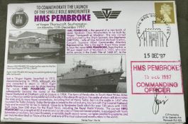 Royal Navy HMS Pembroke Commanding Officer signed Comm the launch of HMS Pembroke at Southampton