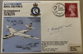 RAF Constance Babington Smith signed the Disburdenment of 543 Sqn 24th May 1974 RAF FDC. Good