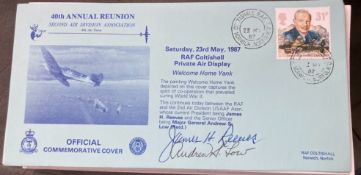 RAF Coltishall Welcome Home Yank 40th ann Reunion of 2nd Air Division signed James H Reeves and