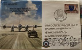 RAF Cdr Dale D Brannon USAF, Cdr Paul P Douglas USAF and Cdr Hampton McWhirter USN signed RAF B39