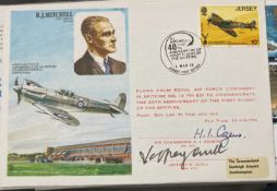 RAF Air Cmdr H.I. Cozens and Jeffrey K Quill signed R.J. Mitchell CBE 40th ann of the First Spitfire
