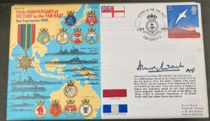 WW2 Royal Navy Admiral of the Fleet Sir Henry Leach GCB signed RNSC(6)16 50th ann of Victory in