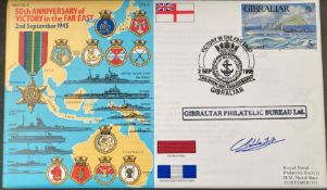 WW2 Royal Navy C Riddell signed RNSC(6)16 50th ann of Victory in the Far East 2 Sep 1945 WW2 Naval