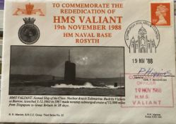 Royal Navy Cdr P Higgins RN signed comm the rededication of HMS Valiant 19 Nov 1988 at Rosyth