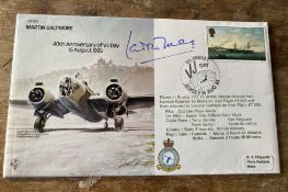WW2 BOB ace Laddie Lucas DFC signed cover. RAF B35 40th Anniv of VJ-Day Martin Baltimore 15 Aug 1985