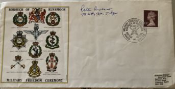 WW2 Battle of Britain Peter Ayerst 73, 238, 124, 5 sqn signed Military Freedom Ceremony Borough of