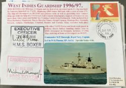 Royal Navy Commander MP Mansergh and Lt Cdr WG Thomas signed HMS Boxer West Indies Guardship 1996/97