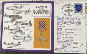 WW2 RAF Sqn Ldr Lewis Brandon, C McDougall, Jack Rose 32 sqn, Peter Ayerst and J.A Haden signed