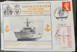 Royal Navy Lt Cdr P.T. Jennings signed HMS Blackwater Guard Ship Brixham Trawler Race 24 June 1989