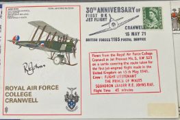 RAF Flt Lt Sqn Ldr R.E. Johns signed RAF College Cranwell 30th ann of First UK Jet Flight 15 May
