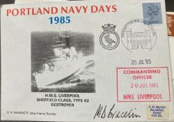 Royal Navy M D Bracelin Commander HMS Liverpool signed Portland Navy Days 1985 20 Jul 1985 Naval