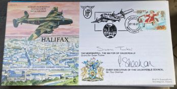 RAF Mayor of Calderdale Cllr Susan Tucker and Chief Exec Paul Sheehan signed RAF(PandP)4 Halifax -