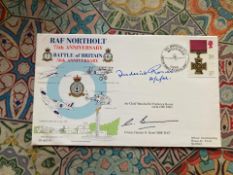 Air Chief Marshall Sir Frederick Rosier and Grp Capt G Bunn signed 75th Ann of RAF Northolt and 50th