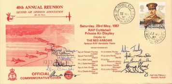 RAF Coltishall Private air display Red Arrows Signed by 9 Red Arrow Pilots RARE. 23 My 87 Coltishall
