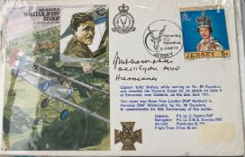 RAF Sgt John M Thompson 111 sqn signed Air Marshal William Avery Bishop VC 60 sqn RAFM HA18 RAF FDC.