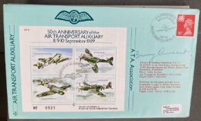 RAF WW2 Wg Cdr C.F. Bunny Currant DSO DFC signed JSF 8 50th ann of the Air Transport Auxiliary 8-