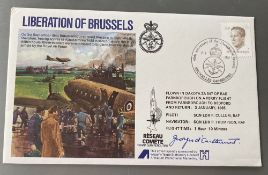 WW2 Liberation of Brussels cover Signed G d'Ouetremont WW2 SOE Comete line D-Day. His Military
