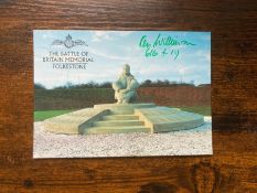 RAF Battle of Britain Memorial, Folkestone signed Ken Wilkinson 616 + 19 Sqn RAF WW2 colour
