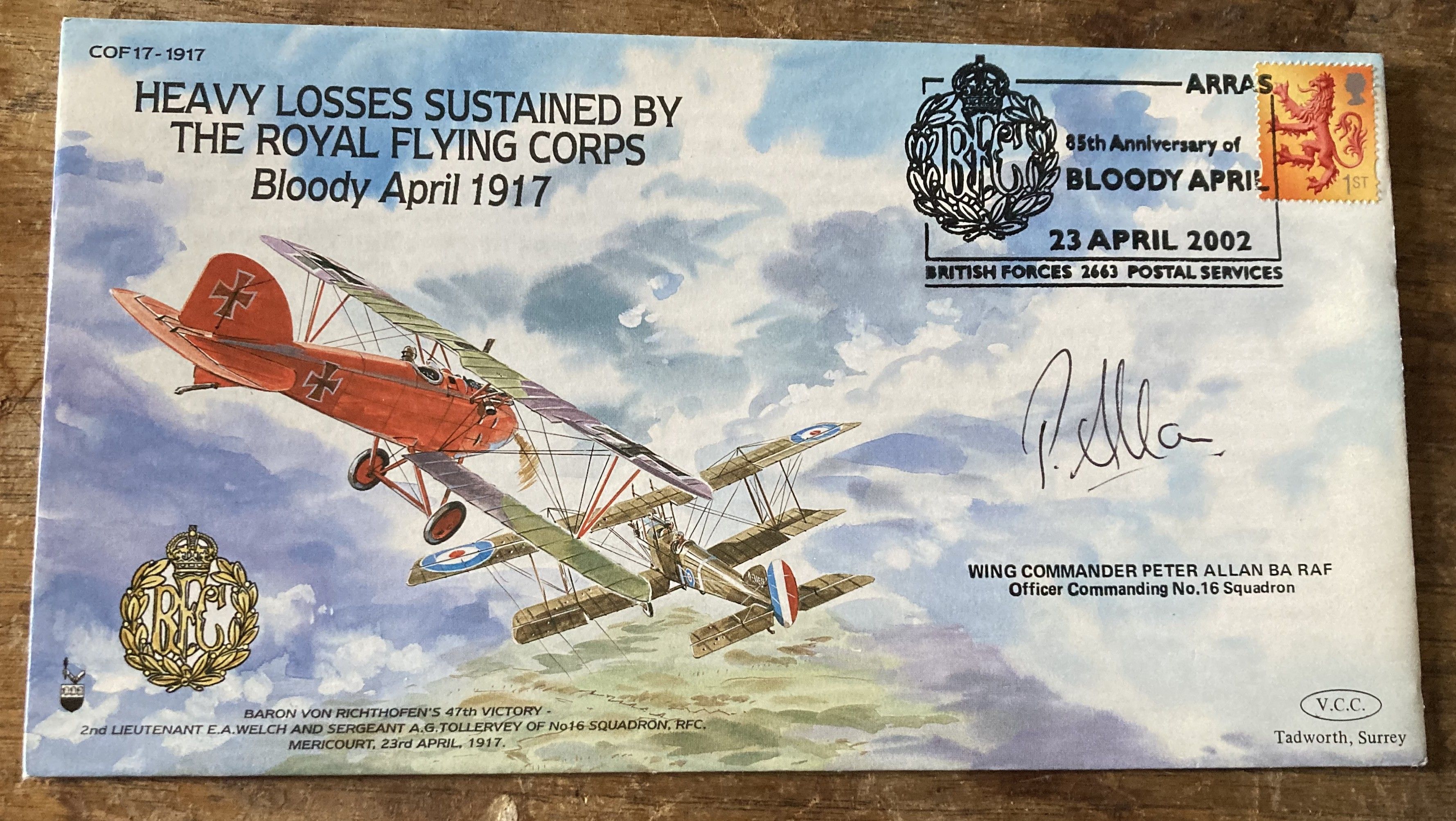 RAF 85th Anniv of Bloody April - Heavy Losses sustained by the Royal Flying Corps Bloody April