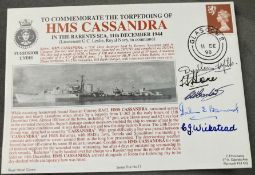Royal Navy DJ Mills, Capt FS Hoper, CW Carter MBE, JE Barnard and CJ Wickstead signed comm the