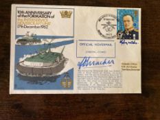 Rare Navy cover signed by Admiral Treacher, Flag Officer, Naval Air Command and Cdr. Reynolds. 21